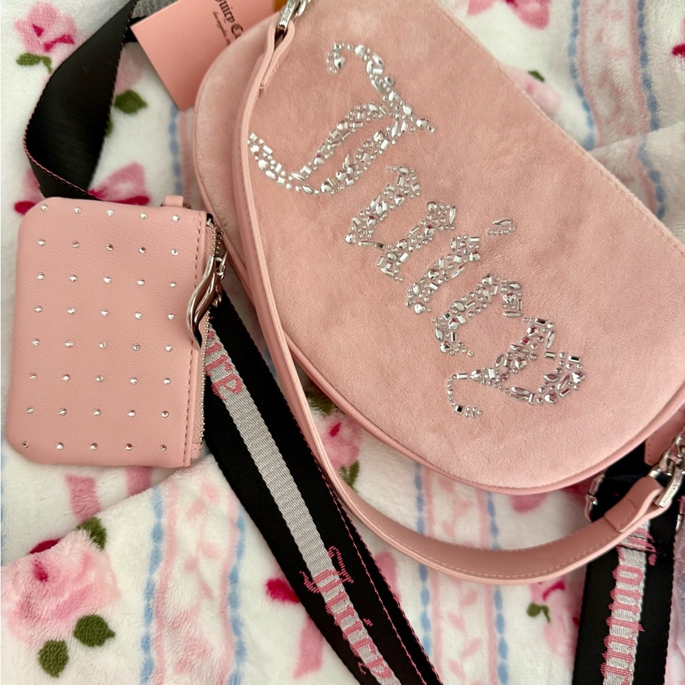 Juicy Couture Blush Pink Crossbody Bag with Logo Lining